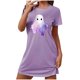 thumbnail image 2 of Camisón corto de talla grande para mujer, camisón de manga corta con estampado de pecho a la moda, camisón para mujer, 2 of 5