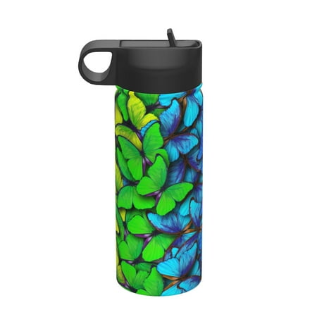 

Zeuib Multicolored Butterflies Print 18oz Sports Insulated Kettle Insulated Cups With Handle Sports Water Kettle Water Bottle Insulated