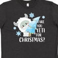 thumbnail image 4 of Inktastic Are You Yeti for Christmas with Yeti Holding Christmas Tree Youth T-Shirt, 4 of 5