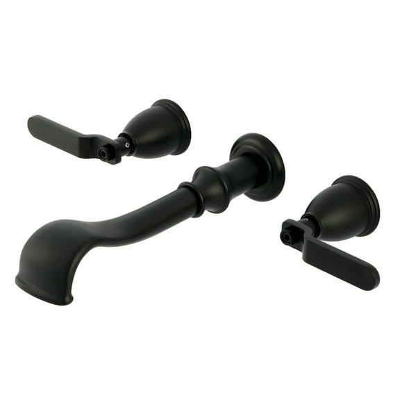 Kingston Brass KS5020KL Hallerbos Two-Handle Wall Mount Roman Tub Faucet, Matte Black