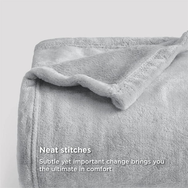 Htooq Fleece Blankets King Size Light Grey Bed Blanket Soft Lightweight Plush Cozy Fuzzy Luxury Microfiber 108x90 Inches Light Grey 108x90 Other 10
