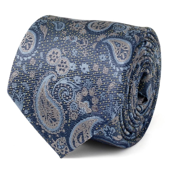 Blue  Gray Paisley Men's Tie