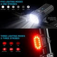 thumbnail image 5 of USB Rechargeable Bike Lights Set, 2000LM Bike Headlight LED, Super Bright Headlight Front Lights and Back Rear Taillight for All Bicycles Night Riding, Mountain, Road, 5 of 9