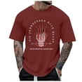 thumbnail image 1 of LUOGENLI T-shirts pour Hommes Thème Imprimé Décontracté Col Rond Graphique Feu Grande Taille Chemise Imprimée Couleur Unie Manches Courtes Haut T-shirts Graphiques Pêche Saint-Patrick Rouge Brique S, 1 of 1