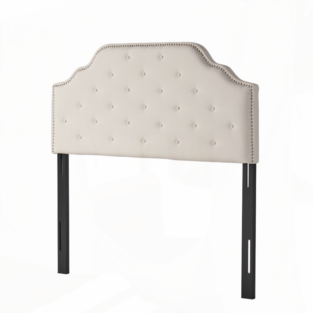 Tufted Headboard - Queen Size, Solid Wood & Metal, Modern Design