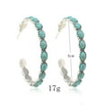 thumbnail image 3 of BNNG Natural Turquoise Dangle Metal Large Oval Earrings Vintage Statement Teardrop Earrings Boho Delicate Hoop Earrings For Women Girls Simple Yet Stylish Charm Earrings, 3 of 8