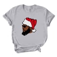 thumbnail image 1 of Camiseta informal con estampado de árbol de Navidad de manga corta y cuello redondo para mujer Pompotops hfajkhk124621, 1 of 6