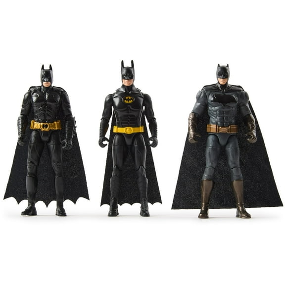 DC Comics, Batman 85th Special Edition Batman Action Figures 3-Pack, 4-inch, 85th Anniversary Collectible Kids Toys for Boys and Girls Ages 3 and Up