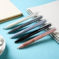 thumbnail image 1 of Lksixu 5 Pcs Retractable Ballpoint Pen, 0.5mm Fine Point Black Ink Rolling Ball Pens with Comfort Grip, Smooth Writing and Quick-Dry Gel Pen Office Supplies for Writing Signing and Drawing, 1 of 9