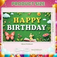 thumbnail image 2 of Green Theme Banner Floral Decor Kids Birthday Display Butterfly Design Bunny Pattern Fairy Tale Backdrop for Kids Birthday Party Children's Celebration Indoor Decoration, 2 of 9