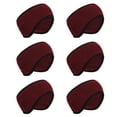 thumbnail image 1 of TOPTIE Lot de 6 Cache-Oreilles Bandeau en Polaire pour Hommes Femmes Hiver Course Ski - Bourgogne, 1 of 8