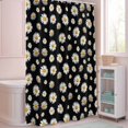 thumbnail image 5 of Shower Curtain White Daisy Shower Curtains for Bathroom Decor, Waterproof Polyester Shower Curtain Set with Hooks, Standard Size 72" x 72" Spring Flower Black, 5 of 9