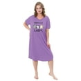 thumbnail image 4 of FEREMO Nightgowns for Women Plus Size Print V Neck Sleepwear, 4 of 5
