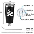 thumbnail image 2 of Gifts for Dad from Daughter Son Kids, 20 OZ Number One Dad Tumbler with Lid and Straw, Funny Father''s Day Birthday Christmas Vacuum Insulated Travel Coffee Mug for Papa, 2 of 6