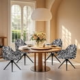 thumbnail image 4 of Xoenoiee Zebra Stripe Print Velvet Swivel Armrest Curved Back Cover, Home Office Desk Chair Covers, Stretch Wingback Dining Chair Cover Protector for Vanity Living Room, 4 of 7