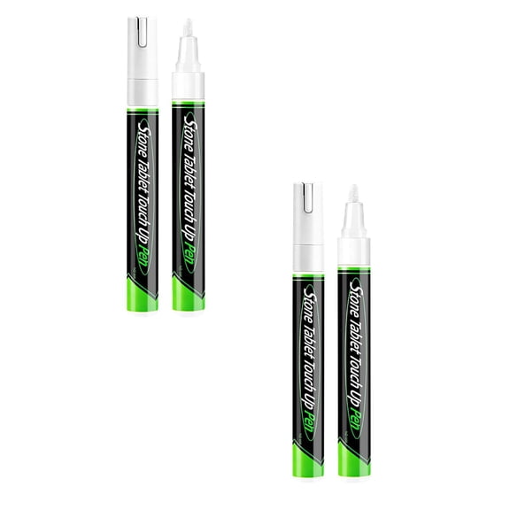 2 Pcs Tombstone Marker Pen Weatherproof Quick Drying Paint Marker Oil Based Paint Markers Medium Tip Marker Pen for Metal Rock Painting Wood Plastic Canvas Mugs, 5.59"x0.59", White