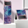 thumbnail image 7 of Designed for Samsung Galaxy Z Flip 4 Marble Case, Ultra Thin Girls Women Plating Marble Designed Flexible Soft TPU IMD Marble Protective Case Cover for Samsung Galaxy Z Flip 4 5G - Purple, 7 of 7