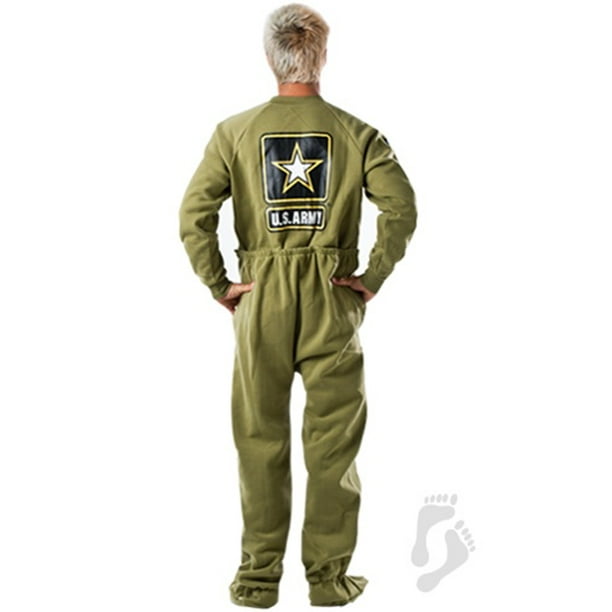 Footed Pajamas Footed Pajamas U.S. Army Adult Dropseat Footed Pjs