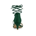 thumbnail image 2 of BLISSFUL STEP Women's Open Toe Kitten Heel Lace Up Sandals, 2 of 8