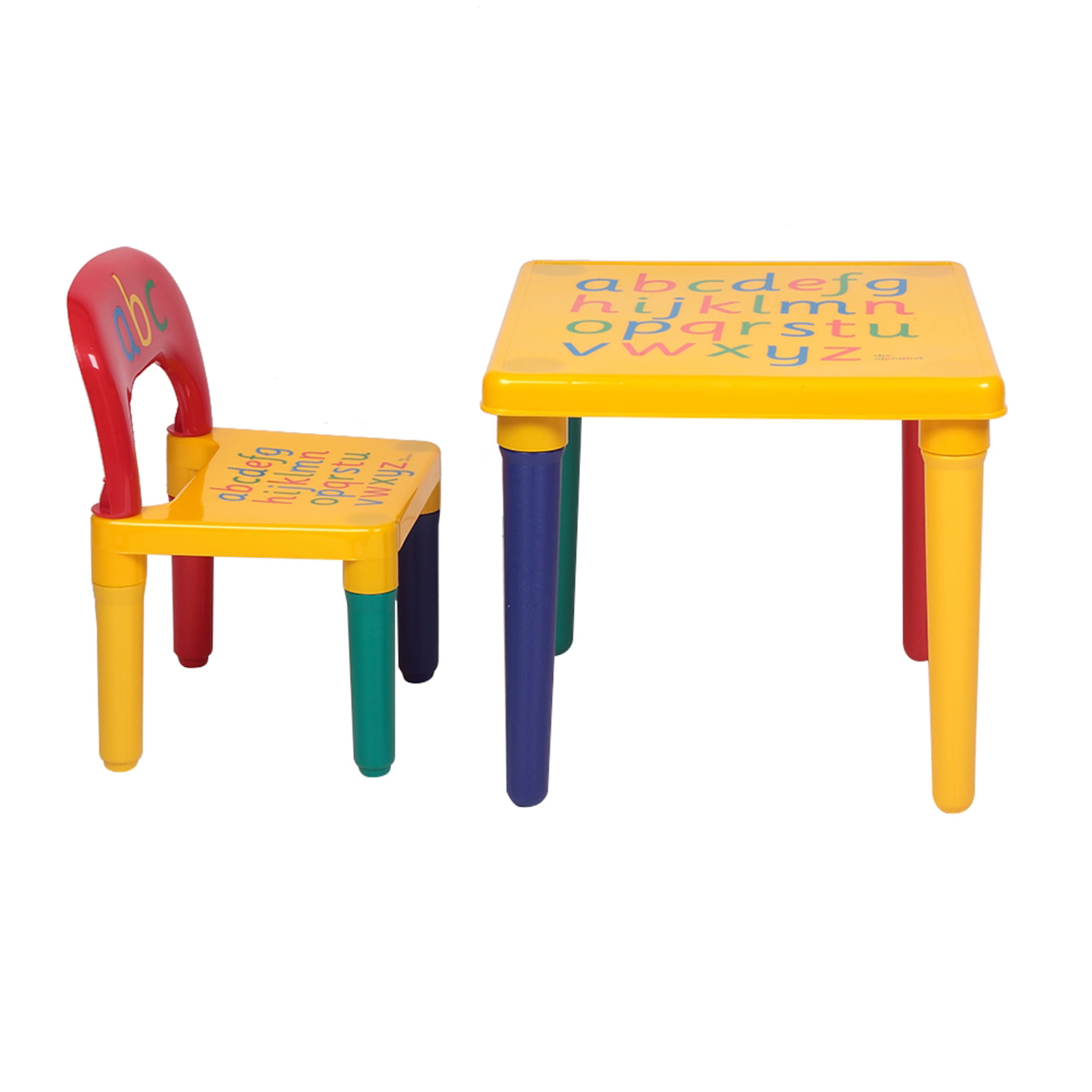 Kids Table Set Play Letter Playing Learning Activity Table Boys/Girls w/ 2 Chair 