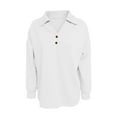 thumbnail image 4 of Xuyuer Womens V Neck Top Shirts Long Sleeve Lightweight Ribbed Knit Pullover Top Blouse Tops Solid Color Oufits, 4 of 7