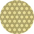 thumbnail image 1 of Ahgly Company Tapis de Zone Rond d'Intérieur Lavable à la Machine, Style Transitionnel, Jaune Soleil, 5 Pieds Rond, 1 of 7