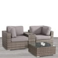 thumbnail image 2 of Living Source International Wicker/Rattan 2 - Person Seating Group with Sunbrella Cushions Taupe, 2 of 5