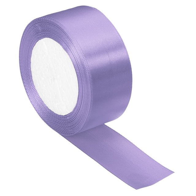 Unique Bargains 1.5" Wide 24 Yards Satin Ribbon Single Side Craft Roll Decoration Light Purple