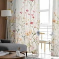 thumbnail image 4 of Spring Flowers Sheer Curtains 96 Inches Long 2 Panels Set, Window Sheer Curtains for Living Room/Bedroom, Watercolor Wildflowers Farmhouse Floral Light Filtering Rod Pocket Curtain 52'' x 96'' x 2, 4 of 7