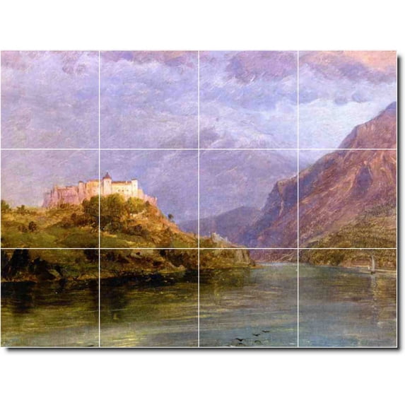 Ceramic Tile Mural-Frederic Church Historical Backsplash Tile Mural 25. 32" w x 24" h using (12) 8 x 8 ceramic tiles