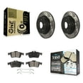 thumbnail image 1 of Transit Auto Rear Coated Drilled Slotted Disc Brake Rotors and Ceramic Pads Kit for Car Ford Escape Connect C-Max KDT-100466, 1 of 11