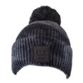 thumbnail image 2 of C.C Kids' Children's Winter Thick Knit Tie Dye Pom Cuff Beanie, Dark Gray/Light Gray, 2 of 3