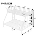 thumbnail image 4 of Bellemave Twin XL Over Queen Bunk Bed, Heavy Duty Metal Bunk Beds with 2 Side Ladders, Industrial Style Bunk Bed Under-Bed Storage Space, No Box Spring Needed (White）, 4 of 7