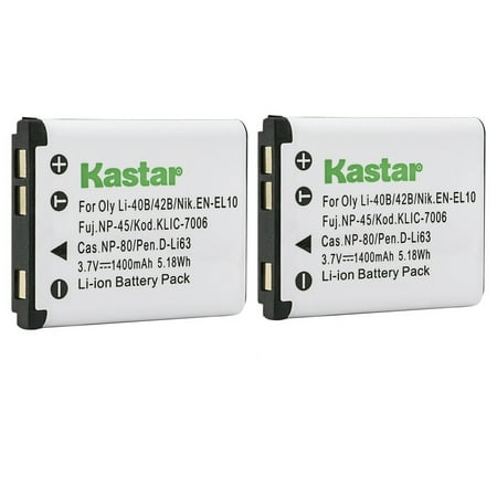 Image of Kastar CNP-80 Battery 2-Pack Replacement for Casio Exilim EX-Z26 Exilim EX-Z28 Exilim EX-Z33 Exilim EX-Z35 Exilim EX-Z37 Exilim EX-Z88 Exilim EX-Z115 Exilim EX-Z270 Exilim EX-Z280 Camera