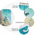 thumbnail image 3 of Sea Turtle Shower Curtain, 72" x 72", Summer Turquoise Ocean Watercolor Shell Conch Waterproof Bathroom Curtain Washable Shower Curtain Set with 12 Hooks, 3 of 6