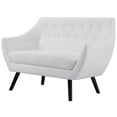 thumbnail image 1 of Modern Contemporary Urban Design Living Room Lounge Club Lobby Loveseat Sofa, Fabric, White, 1 of 4