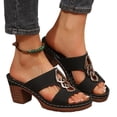 thumbnail image 4 of Women's Sandals Walking Sandals Women Womens Wedge Sandals Block Heel Sandals for Women 2026 Summer Open Toe Chunky Platform Wedges Non-Slip Casual Hollow Out Lightweight Shoes Black 5.5, 4 of 5