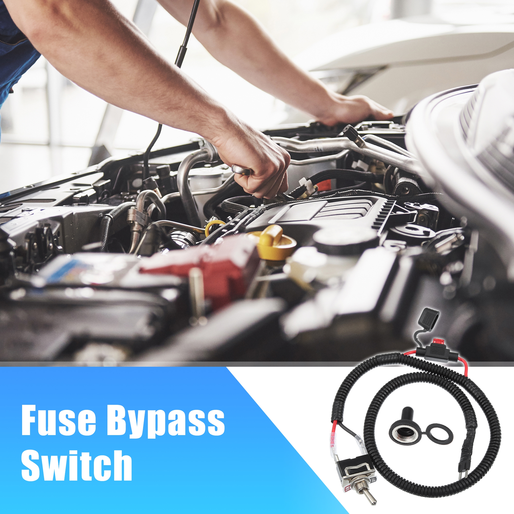 Unique Bargains 1 Set 28.23" Universal Automotive Switched Fuse Bypass Kit