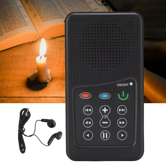 Lecteur d'Écritures Portable, Lecteur d'Écritures Électronique Portable à Énergie Solaire, Capacité 8G, avec Écouteurs, Lanière, Câble de Charge