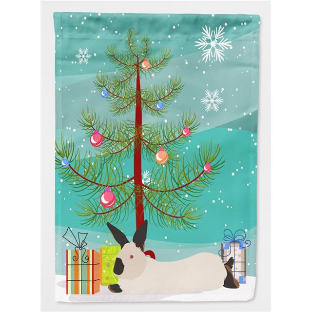 Carolines Treasures BB9334GF California White Rabbit Christmas Flag Garden - Size