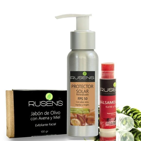 Kit Facial Básico RUSENS Limpieza, hidratación y proteccion solar