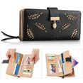 thumbnail image 6 of iMountek Women Wallet PU Leather Lady Long Purse Phone Clutch Case Credit Card Holder 11 Card Slots 1ID Window 5 Money Pouch Black, 6 of 7