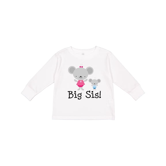 Inktastic Big Sis with Lil Bro Girls Sister Announcement Girls Long Sleeve Toddler T-Shirt