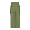 thumbnail image 6 of Qulqfy Capri Womens Pants Green Casual Cotton Cargo with Pockets Petite High Waisted Pants Teen Girl Pants XXL, 6 of 8