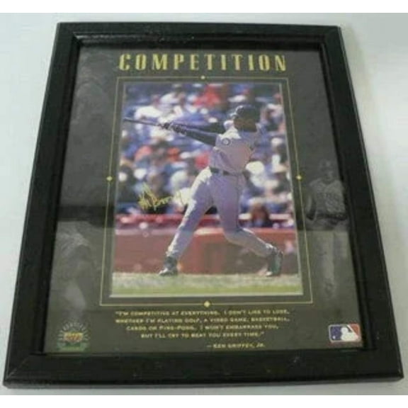Ken Griffey Jr. Upper Deck UDA Motivational Seattle Mariners 8x10 photo framed