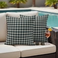 thumbnail image 4 of Outdoor Waterproof Pillow Covers Black Beige Buffalo Plaid Throw Cushion Case， Retro Geometric Style Pillowcase for Bed, Sofa, Couch, Patio Furniture, 16x16in, 2Pack Decorative Pillows, 4 of 9