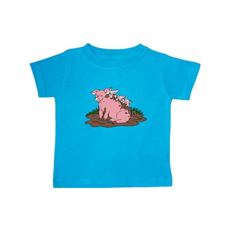 

Inktastic Cute Pig Family Playing in Mud Gift Baby Boy or Baby Girl T-Shirt