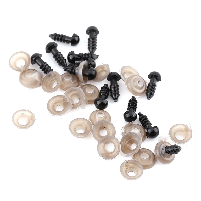 100PCS 6mm-12mm Black Plastic Safety Eyes For Toys Diy Kit