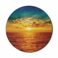 thumbnail image 1 of Ocean Mouse Pad for Computers, Sunset Clouds Exotic Seaside with Sun Rays Evening View Picture Print Art, Round Non-Slip Thick Rubber Modern Gaming Mousepad, 8" Round, Multicolor, by Ambesonne, 1 of 2