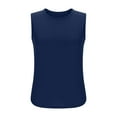 thumbnail image 6 of LADIGASU Women's Solid Color Sleeveless Round Neck Pullover Casual able Tank Top, 6 of 7